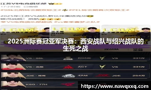 2025洲际赛冠亚军决赛：西安战队与绍兴战队的生死之战